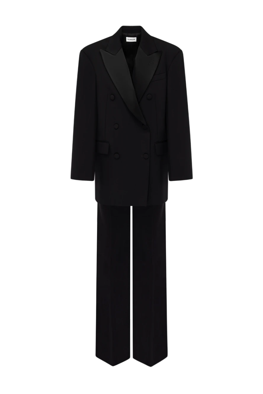 P.A.R.O.S.H. костюм со штанами женский черный из шерсти 181114 - фото 1