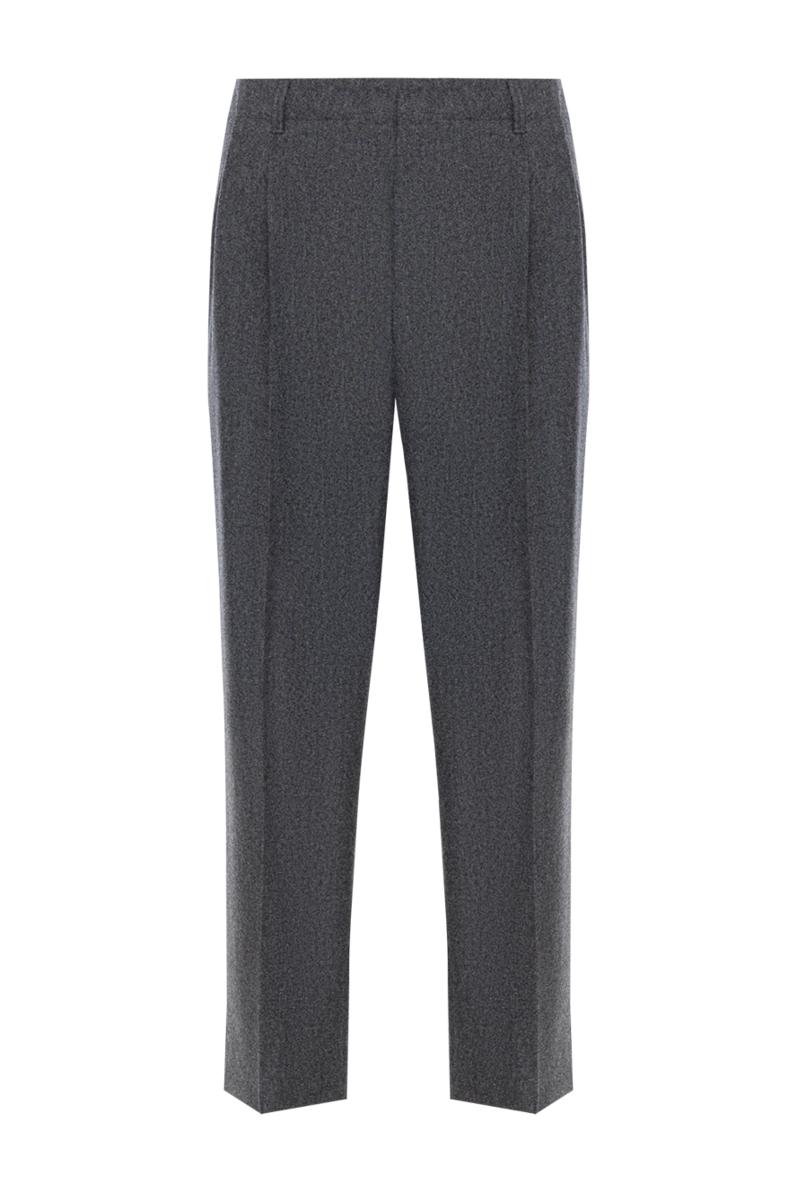 Brunello Cucinelli брюки мужские классические шерстяные серые 181151 - фото 1