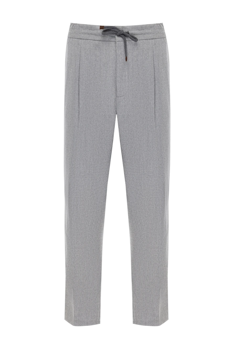 Brunello Cucinelli брюки мужские шерстяные серые 181152 - фото 1