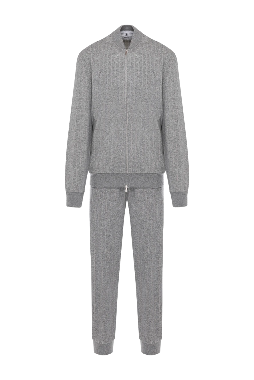 Brunello Cucinelli костюм прогулочный мужской серый в полоску 181154 - фото 1