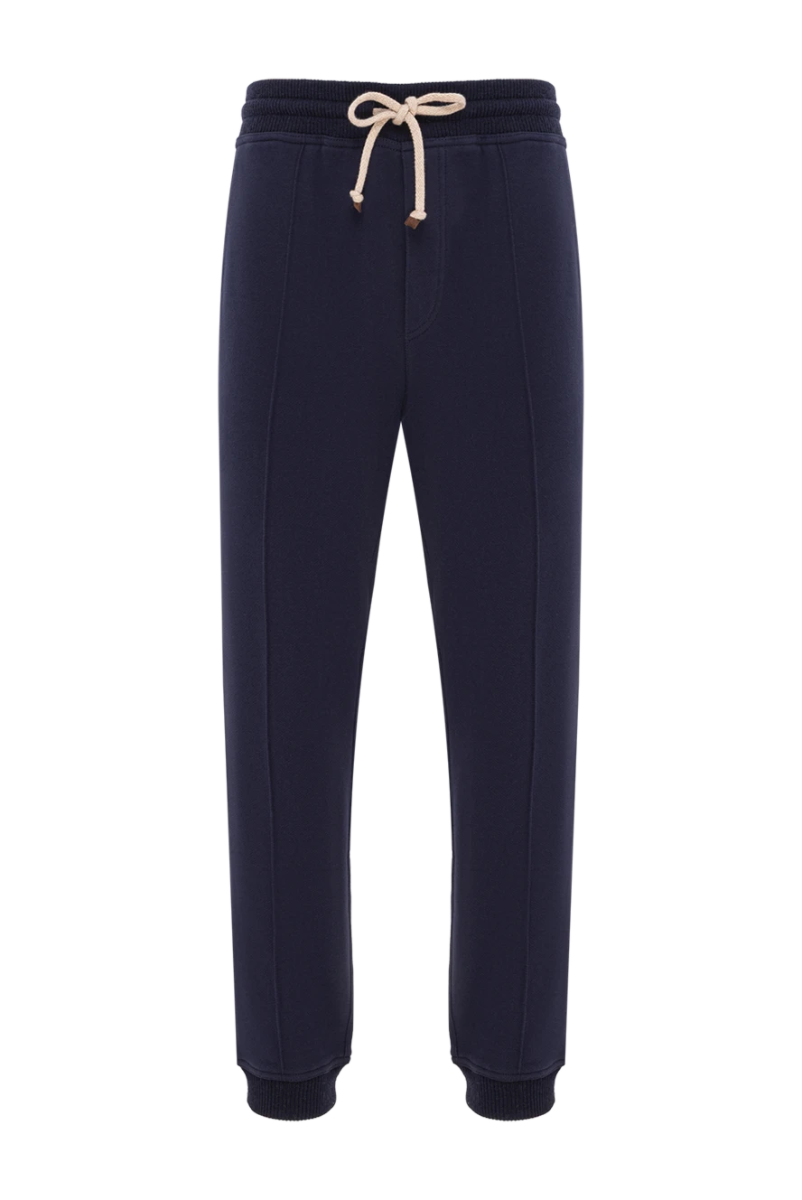 Brunello Cucinelli темно-синие джоггеры мужские из чистого хлопка
181155 - фото 1