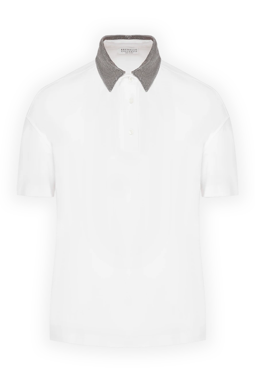 Brunello Cucinelli women's white polo with contrasting collar 181174 - photo 1
