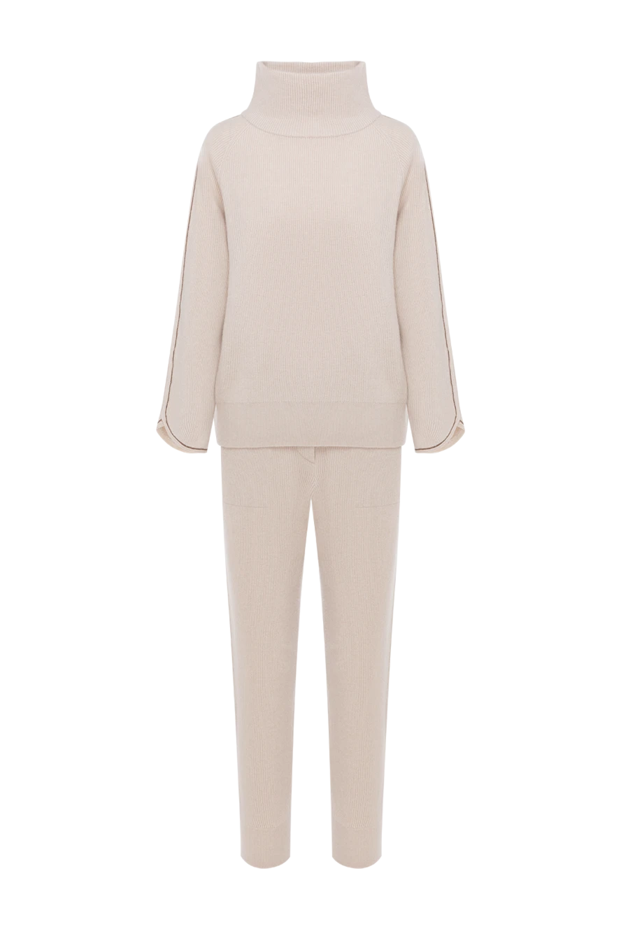 Brunello Cucinelli әйелдерге арналған жоғары жағасы бар кашемирден жасалған серуендеу костюмі 181213 - фото 1