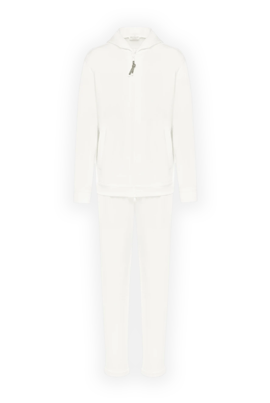 Brunello Cucinelli белый спортивный костюм с капюшоном женский из хлопка 181266 - фото 1