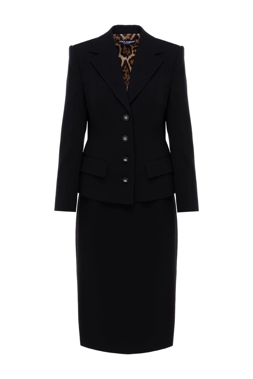 Dolce & Gabbana black wool women's costume with midi skirt 181275 - photo 1