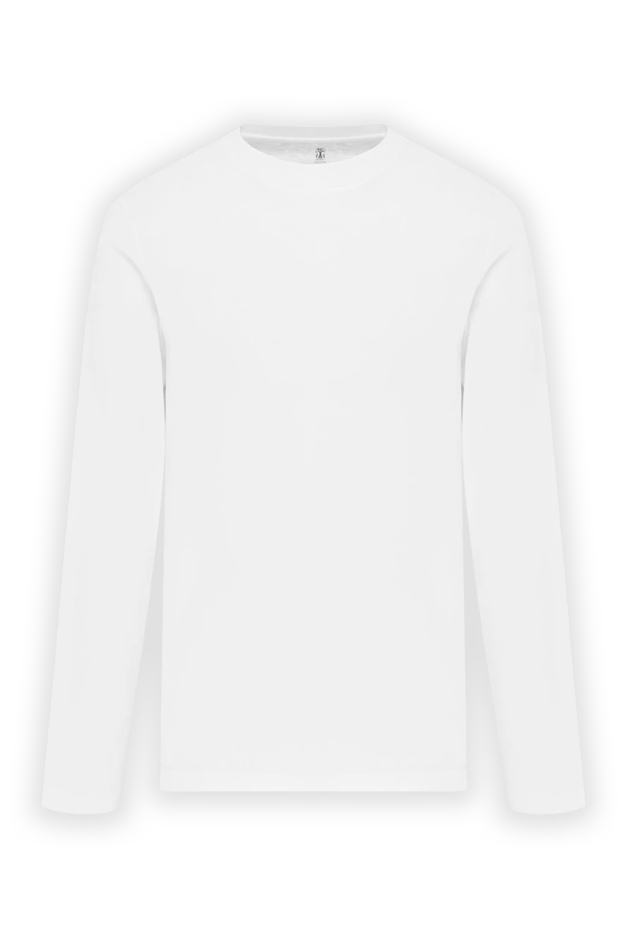 Brunello Cucinelli свитшот с круглым вырезом из хлопкового джерси белый мужской 183850 - фото 1