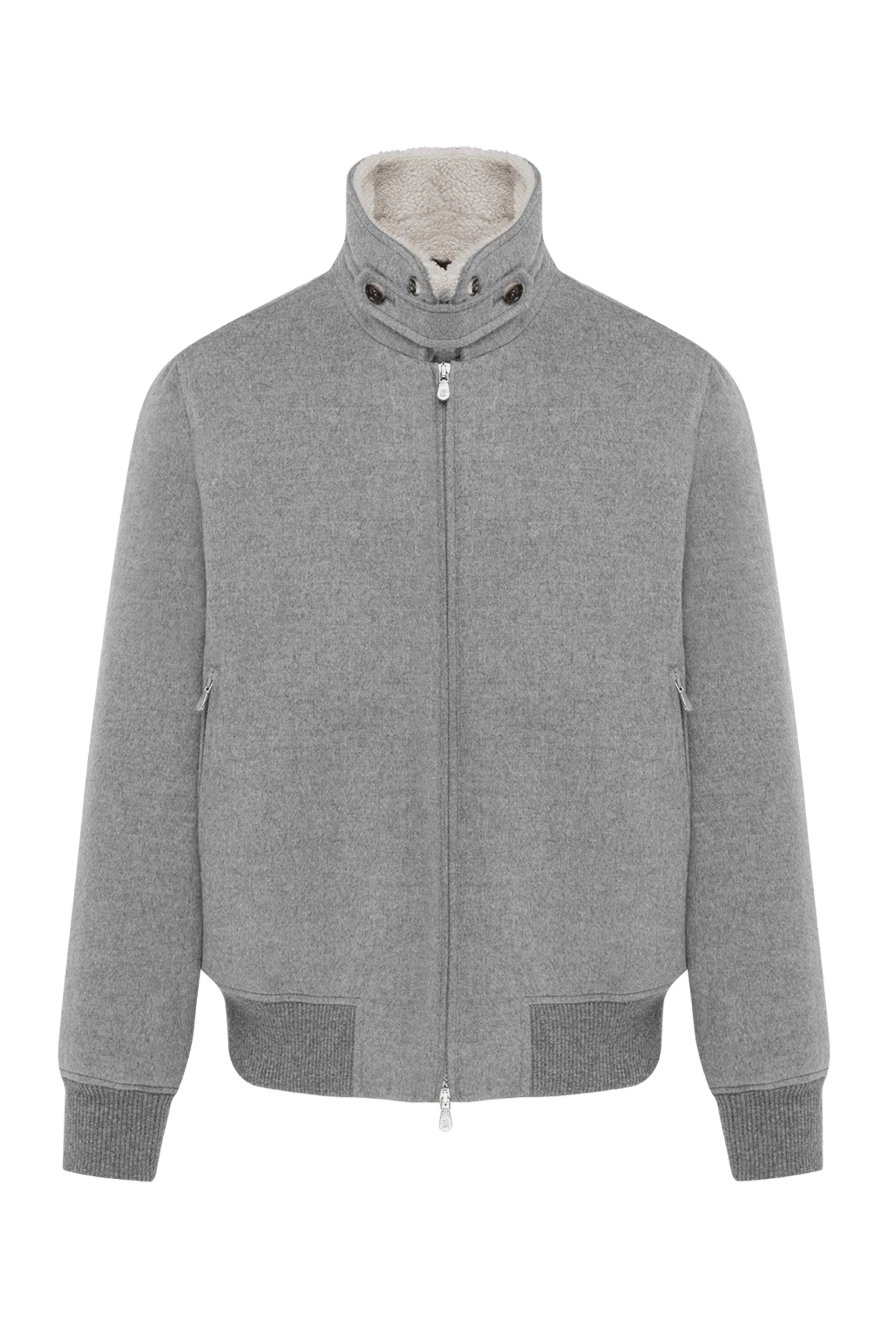 Brunello Cucinelli бомбер из кашемировой ворсовой ткани с отстегивающейся вставкой 183859 - фото 1