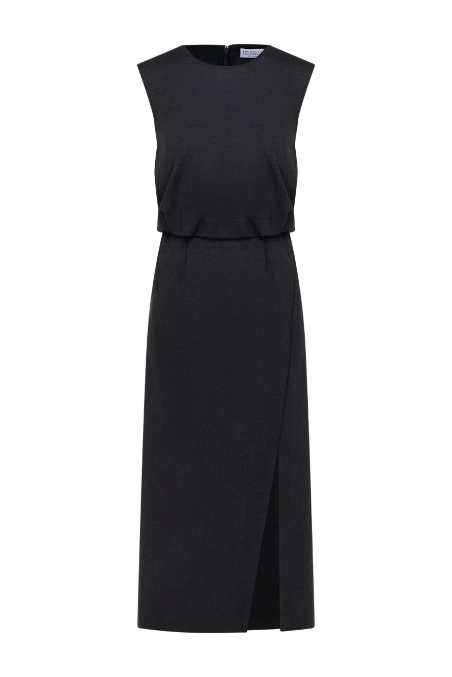 Brunello Cucinelli платье макси шерстяное серое женское 183862 - фото 1