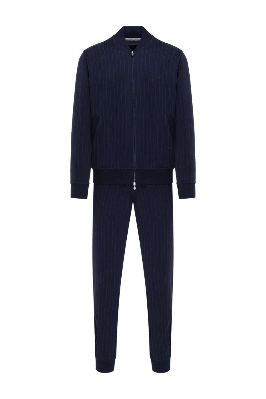 Brunello Cucinelli спортивный костюм мужской синий в тонкую полоску 183886 - фото 1
