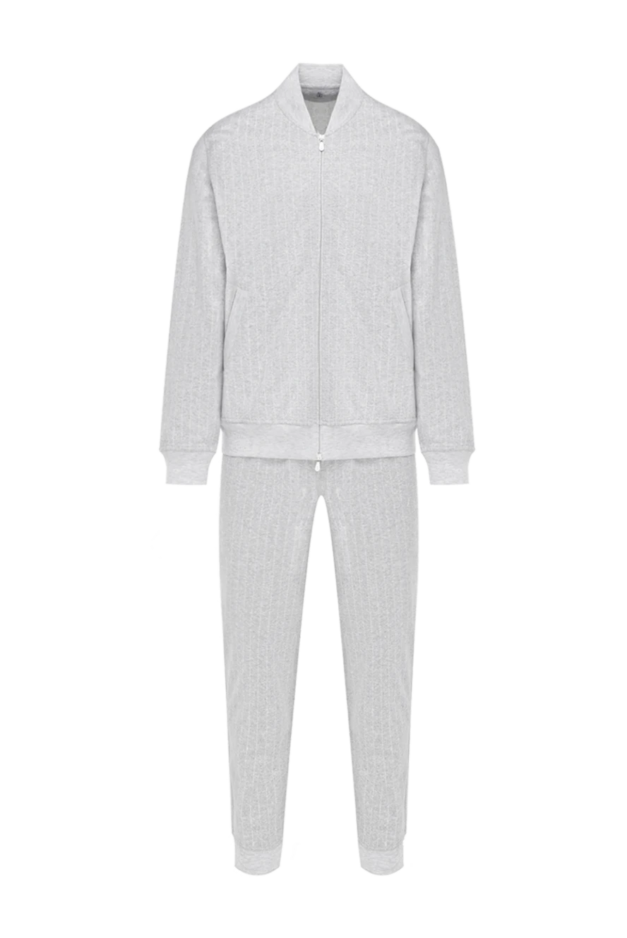 Brunello Cucinelli серый спортивный костюм мужской на молнии 183889 - фото 1