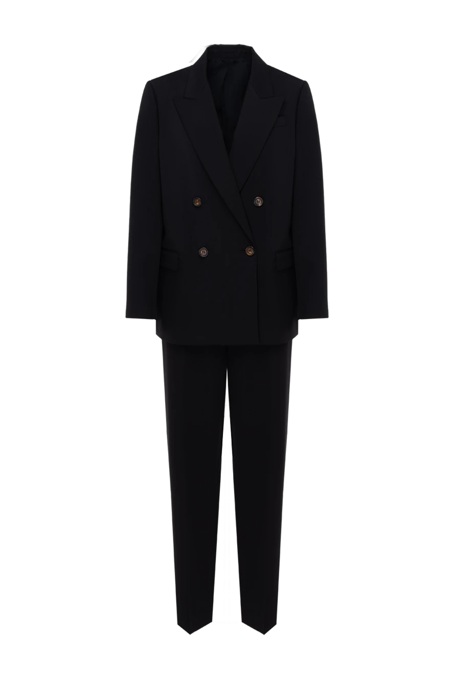 Brunello Cucinelli классический женский двубортный костюм черный 184595 - фото 1