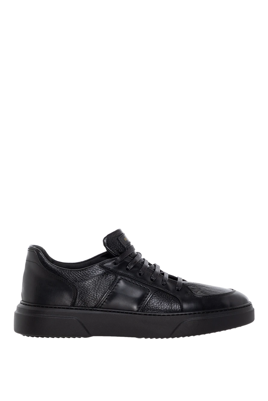 Barrett кожаные кроссовки черные мужские с логотипом 184705 - фото 1