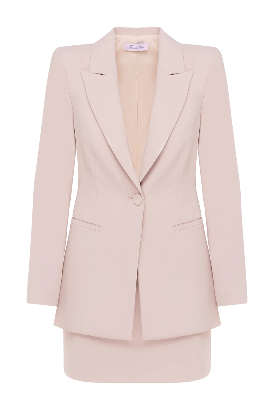 Fleur de Paris женский костюм с юбкой мини бежевый 184714 - фото 1