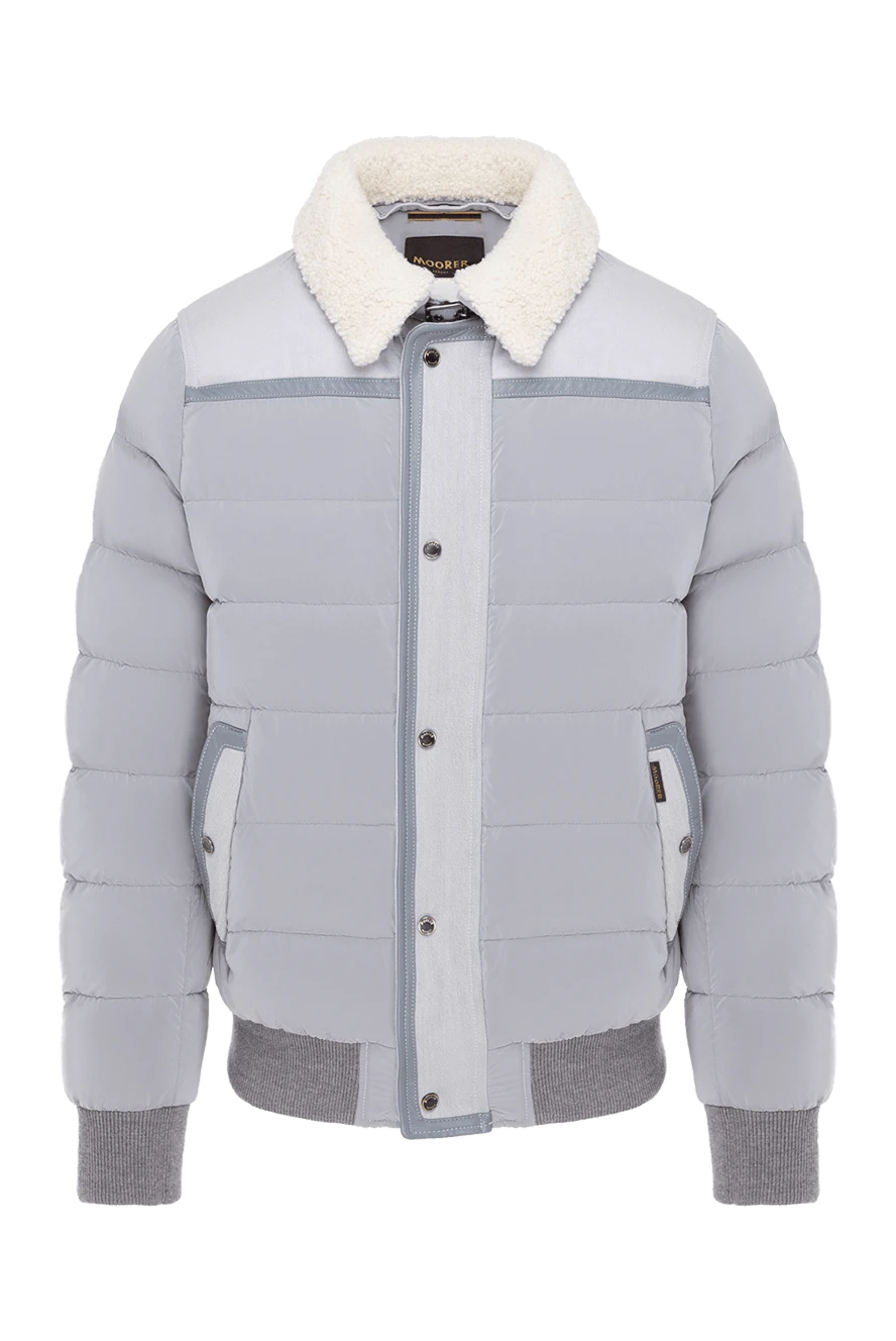 Moorer куртка мужская серая с меховым воротником 184723 - фото 1