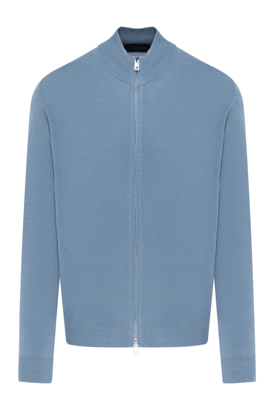 Tombolini голубой кардиган и шелка и хлопка мужской 184726 - фото 1