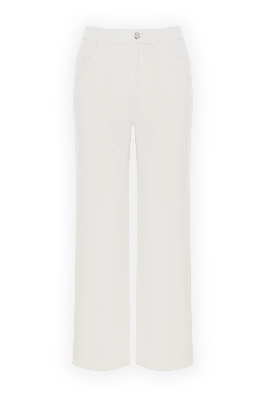 Fleur de Paris женские джинсы белые из хлопка укороченные 184763 - фото 1