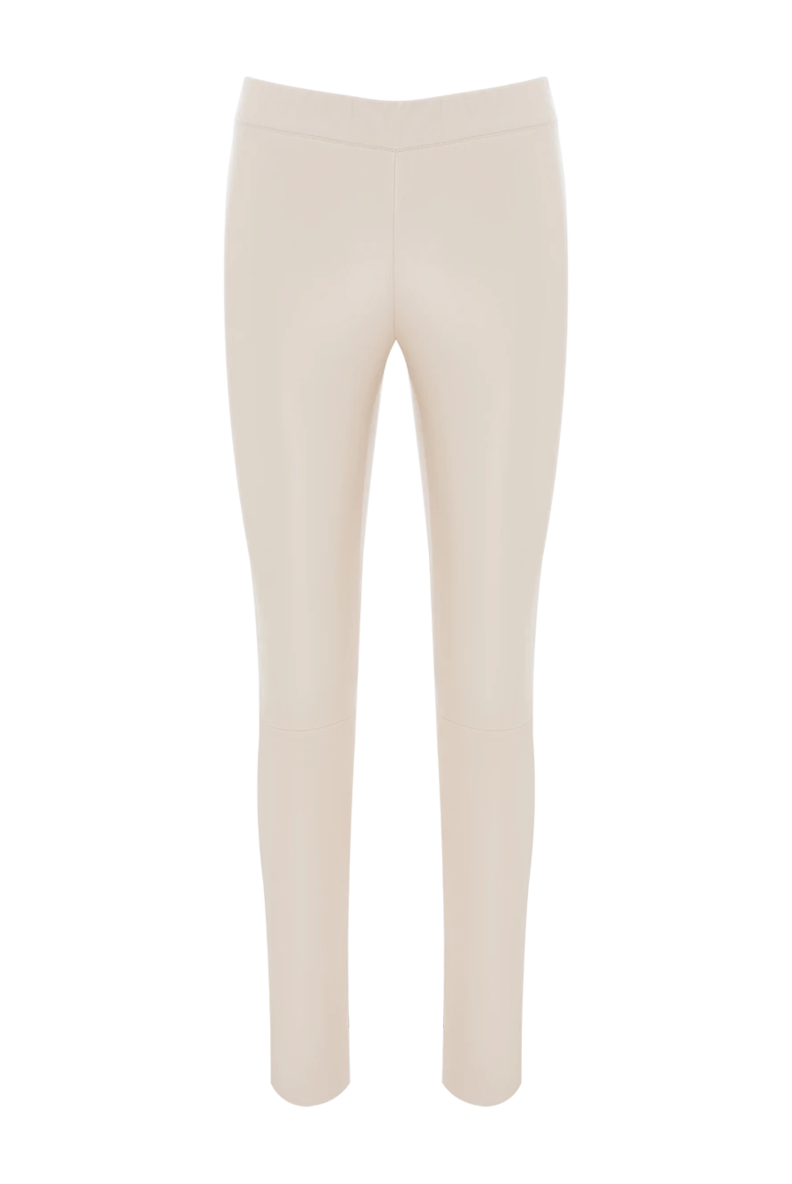 Max&Moi леггинсы бежевые из натуральной кожи 184796 - фото 1