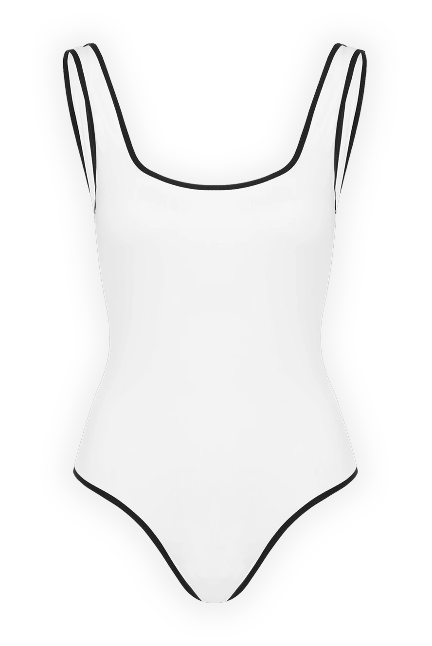 Alex Riviere сплошной белый купальник mer one piece с черной окантовкой 184836 - фото 1