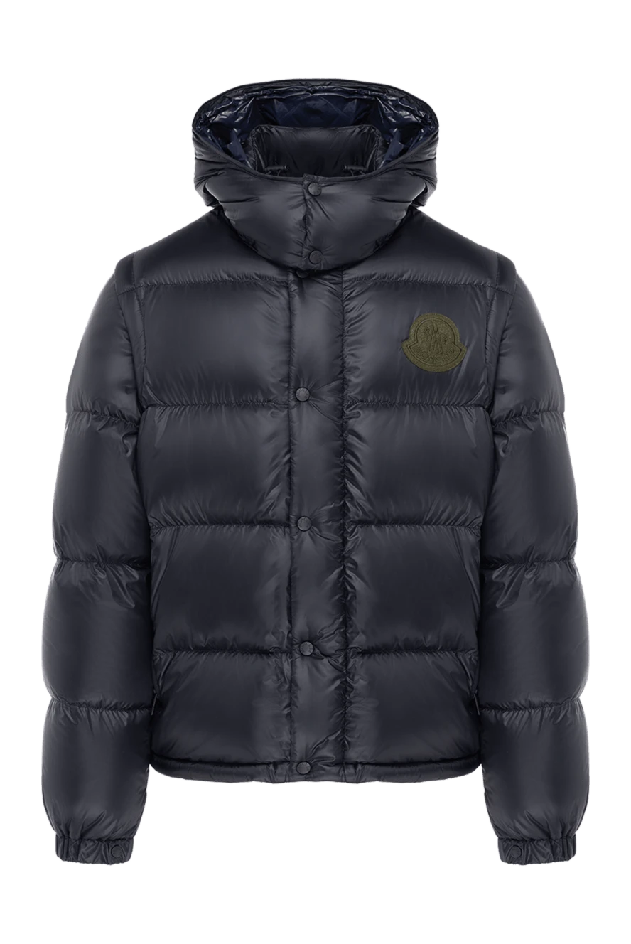 Moncler дутая куртка мужская черная с логотипом 184944 - фото 1