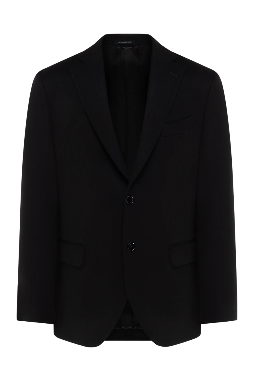 Sartoria Latorre классикалық бір төсті жүннен жасалған ерлерге арналған күрте, қара 184974 - фото 1