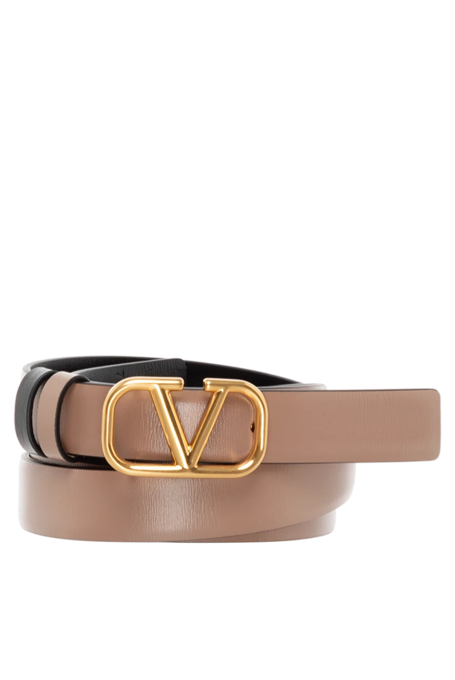 Valentino ремень с пряжкой vlogo signature бежевый женский 184998 - фото 1