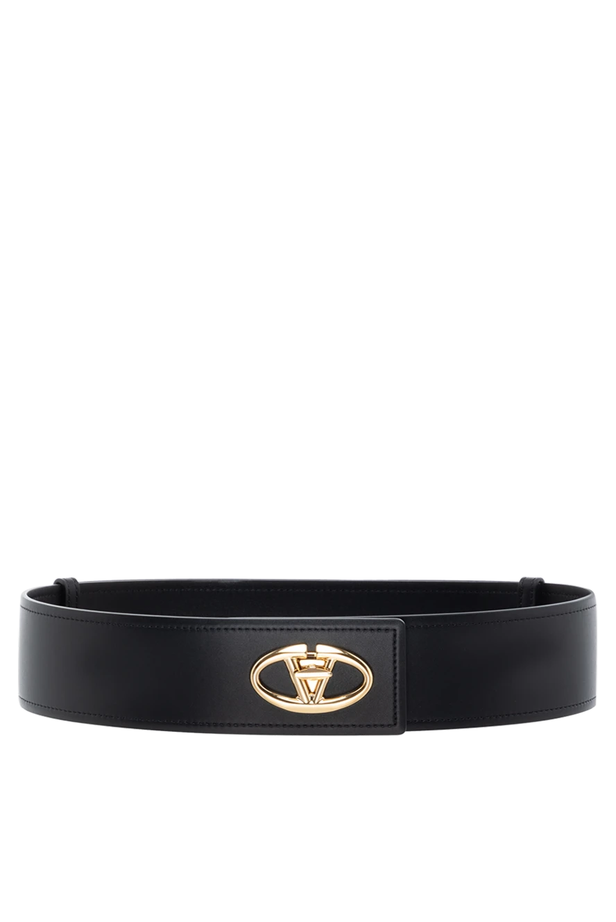 Black women's belt with logo