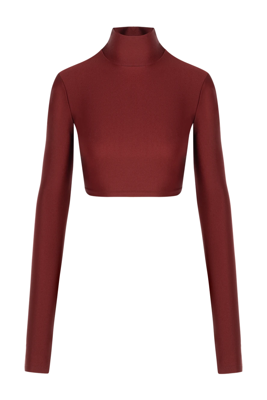 Long sleeve top without print, burgundy