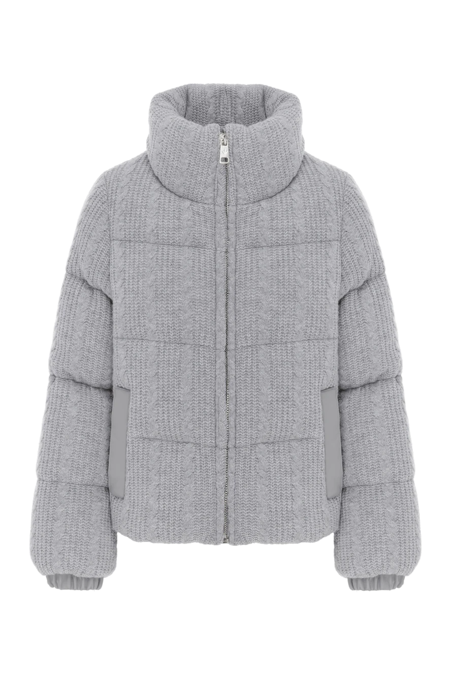 Nicole Benisti пуховик из шерсти и кашемира серый женский с высоким воротником 185092 - фото 1