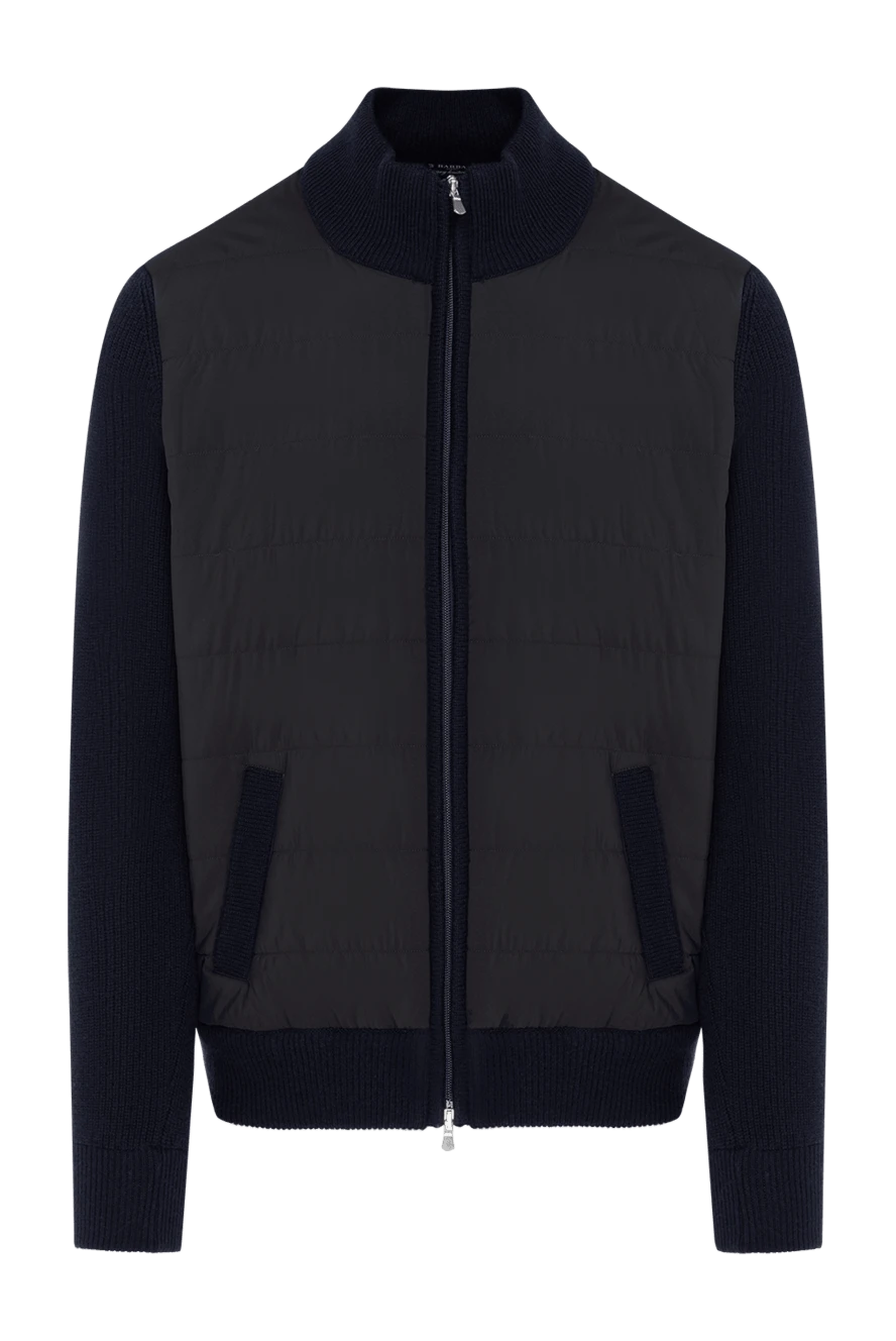 Barba Napoli куртка бомбер мужская шерстяная синяя 185107 - фото 1
