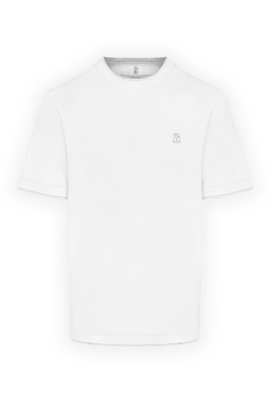 Brunello Cucinelli white basic straight-cut t-shirt with a small logo 185119 - photo 1