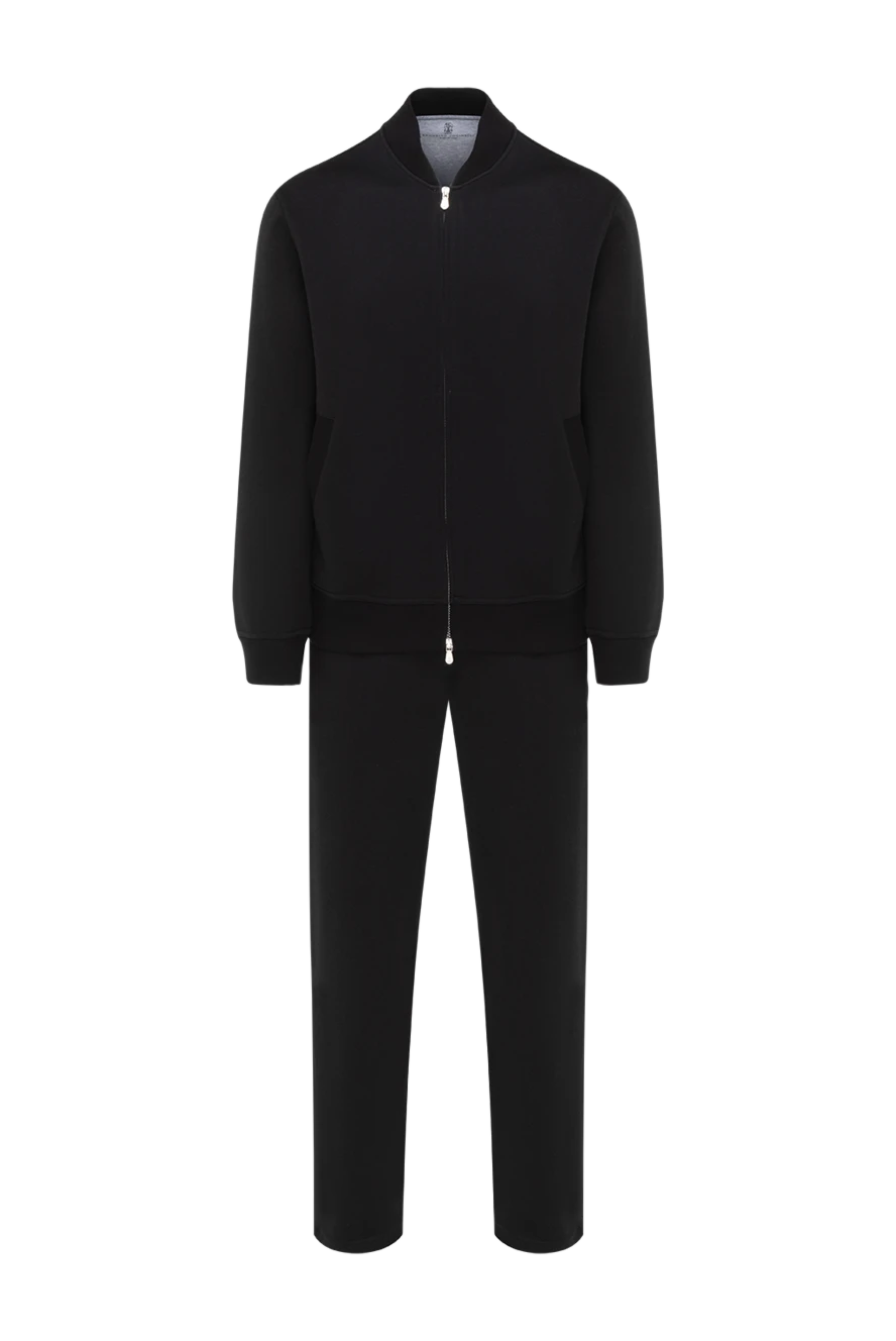 Brunello Cucinelli прогулочный мужской костюм черный на молнии 185128 - фото 1