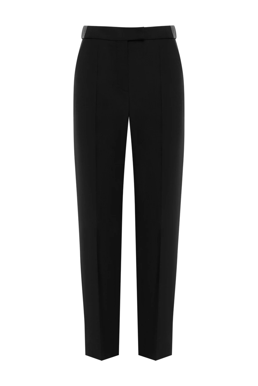 Brunello Cucinelli женские брюки шерстяные черные 185136 - фото 1