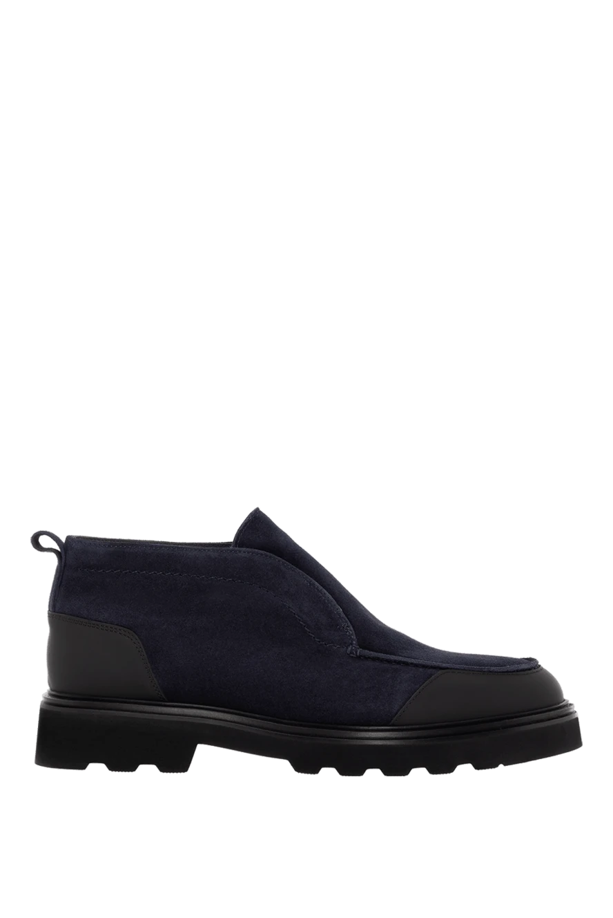 Christophe Auber теплые лоферы на меху из синей замши 185175 - фото 1