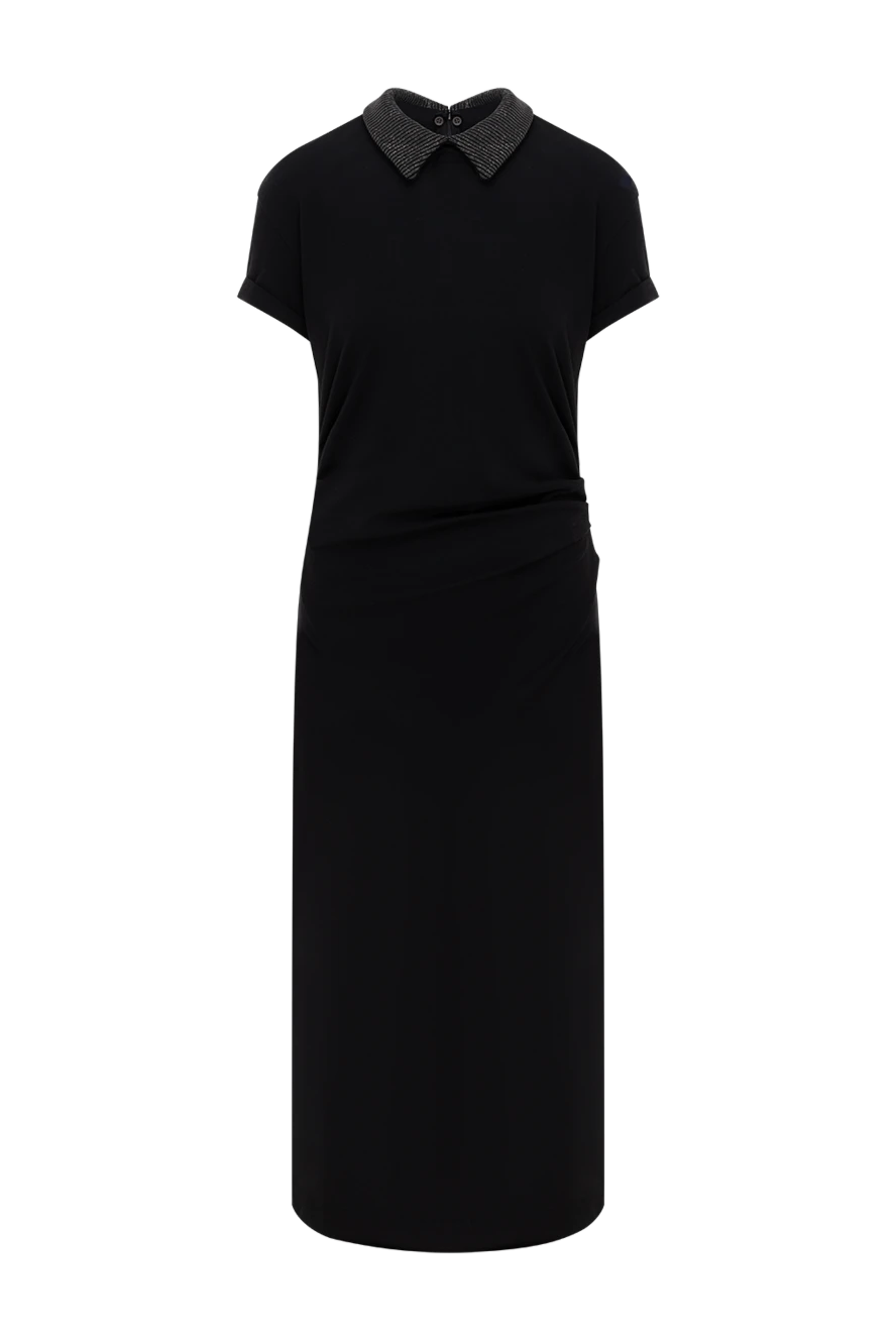 Brunello Cucinelli платье миди с пайетками черное 185235 - фото 1