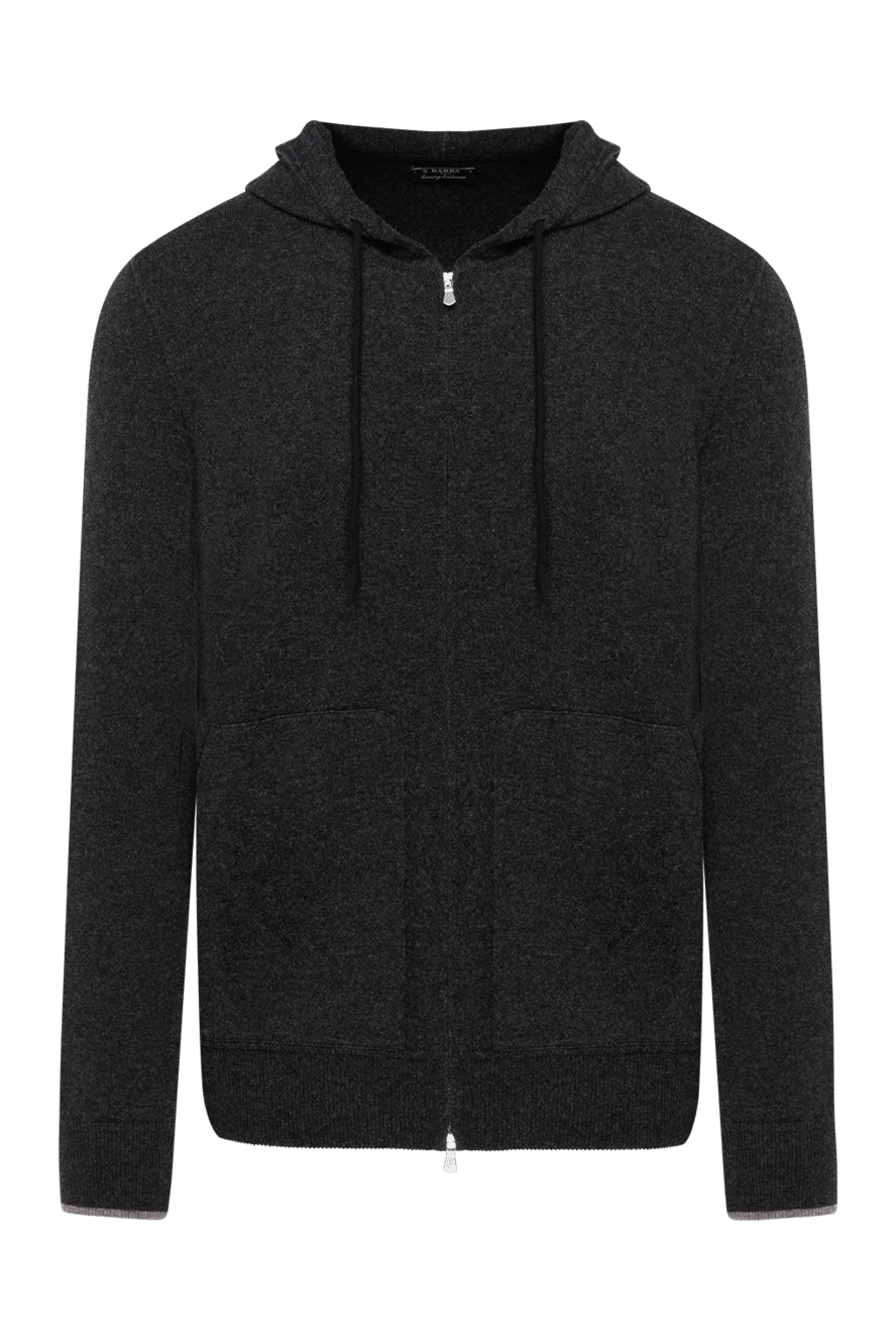 Barba Napoli худи серое мужское с накладными карманами 185239 - фото 1
