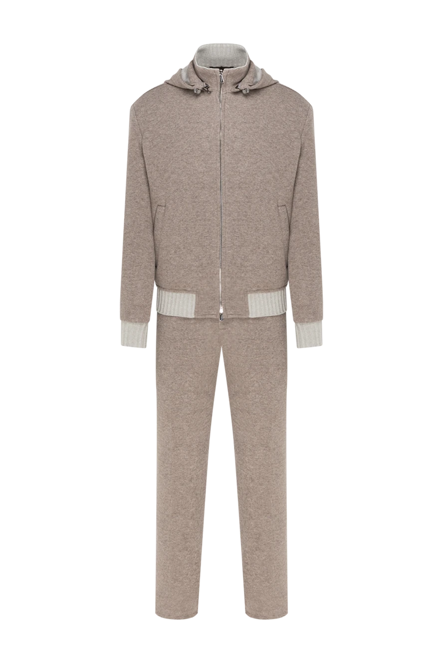 Enrico Mandelli бежевый спортивный костюм с контрастными манжетами и резинкой 185317 - фото 1