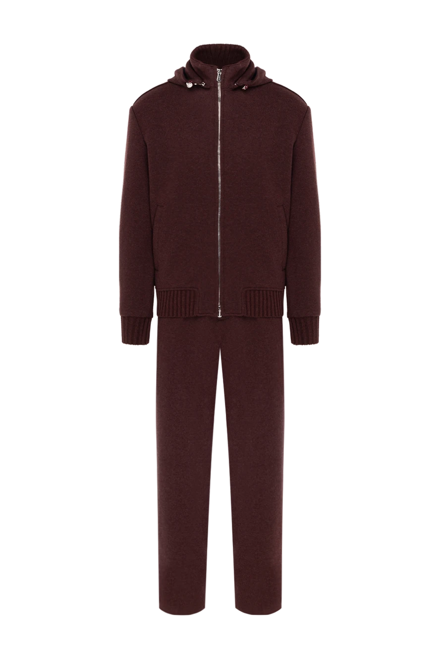 Enrico Mandelli прогулочный костюм бордовый из кашемира с капюшоном 185322 - фото 1
