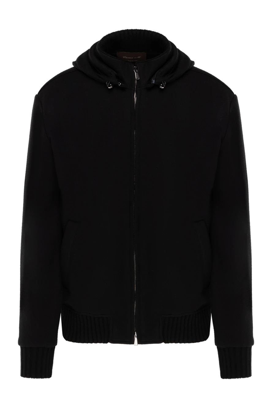 Enrico Mandelli спортивная кофта синяя из кашемира мужская с капюшоном 185328 - фото 1