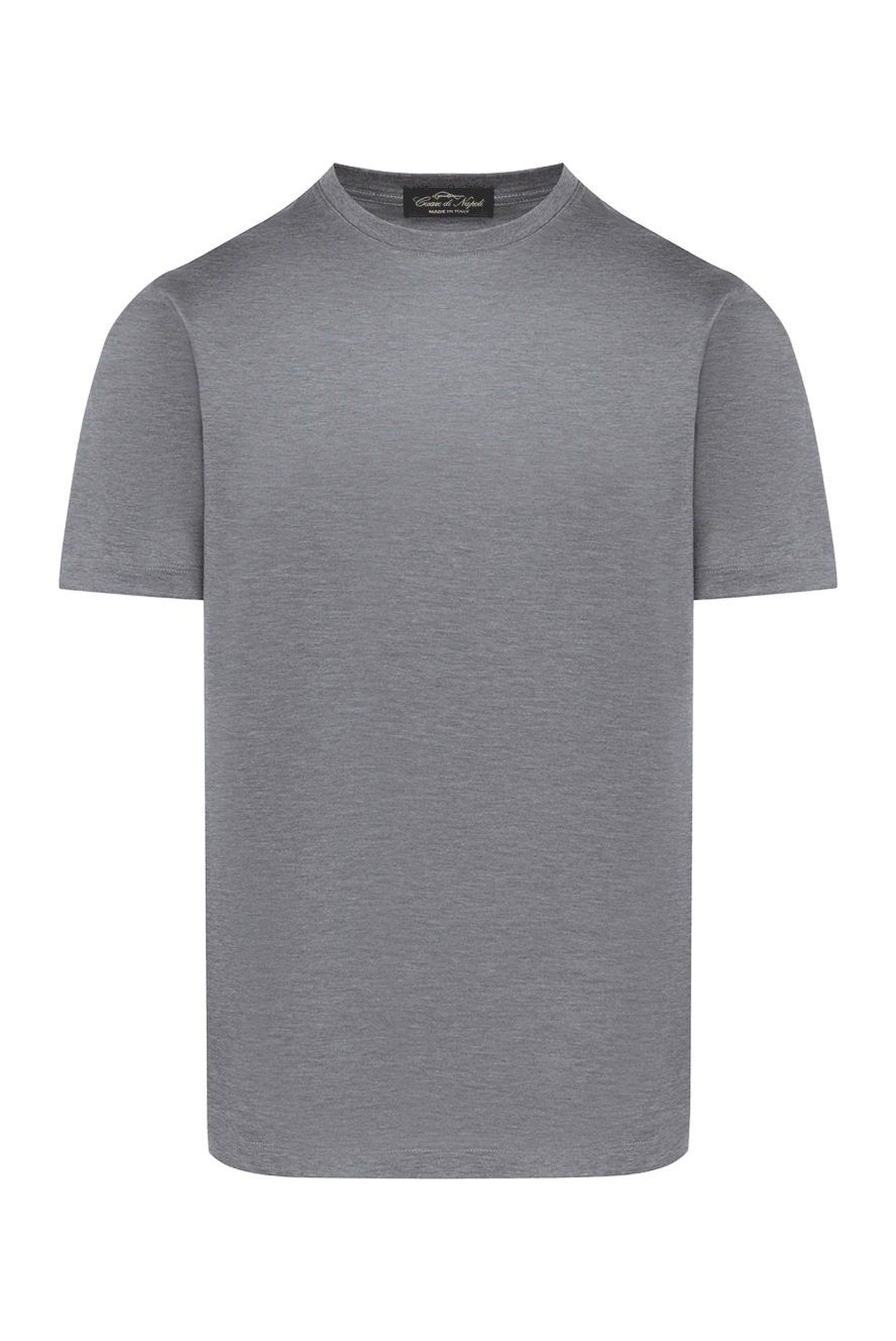 Cesare di Napoli gray t-shirt made of stretch cotton jersey with a simple cut 185338 - photo 1