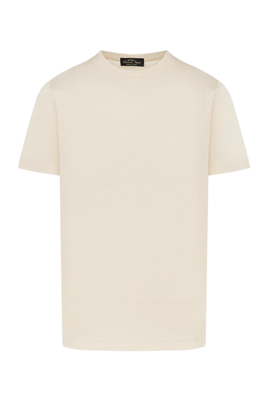 Cesare di Napoli men's beige cotton t-shirt 185339 - photo 1
