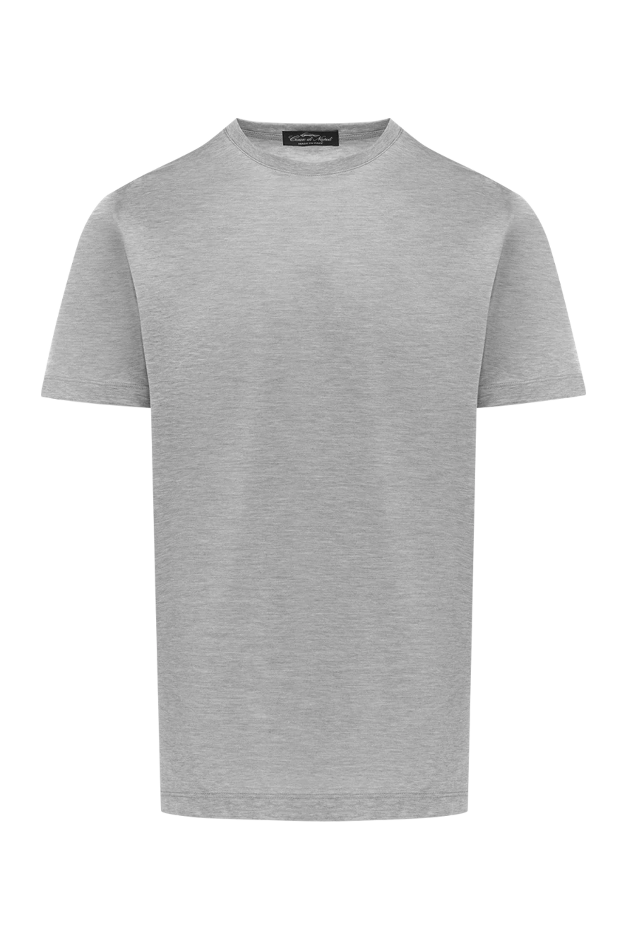 Cesare di Napoli футболка хлопковая мужская меланжевая серая 185347 - фото 1
