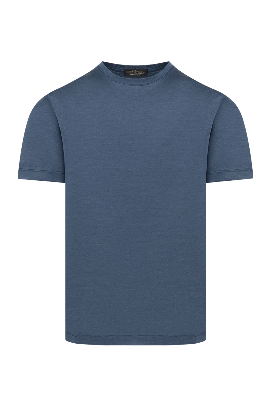 Cesare di Napoli men's blue melange cotton t-shirt 185353 - photo 1