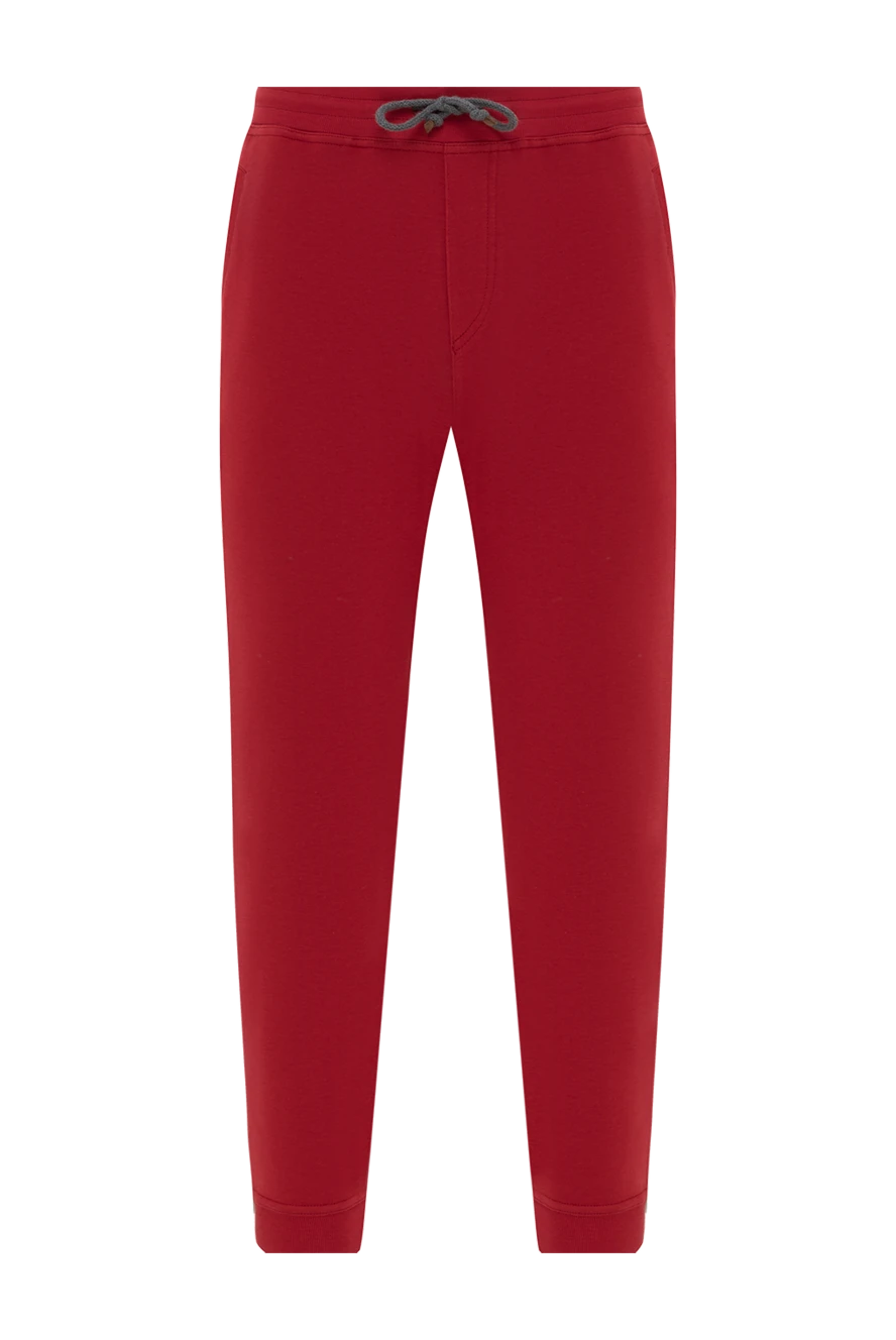 Brunello Cucinelli брюки мужские легкие на кулиске красные 185469 - фото 1