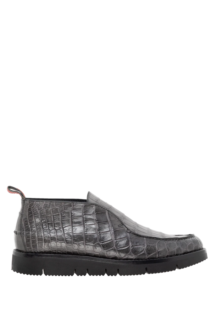 Cesare di Napoli ерлерге арналған сұр аллигатор былғары лоферлері 185480 - фото 1