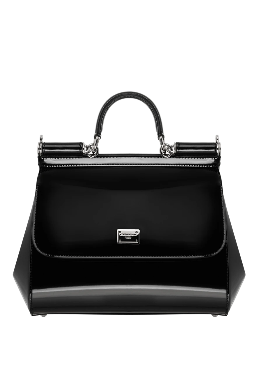 Sicily large calfskin bag black