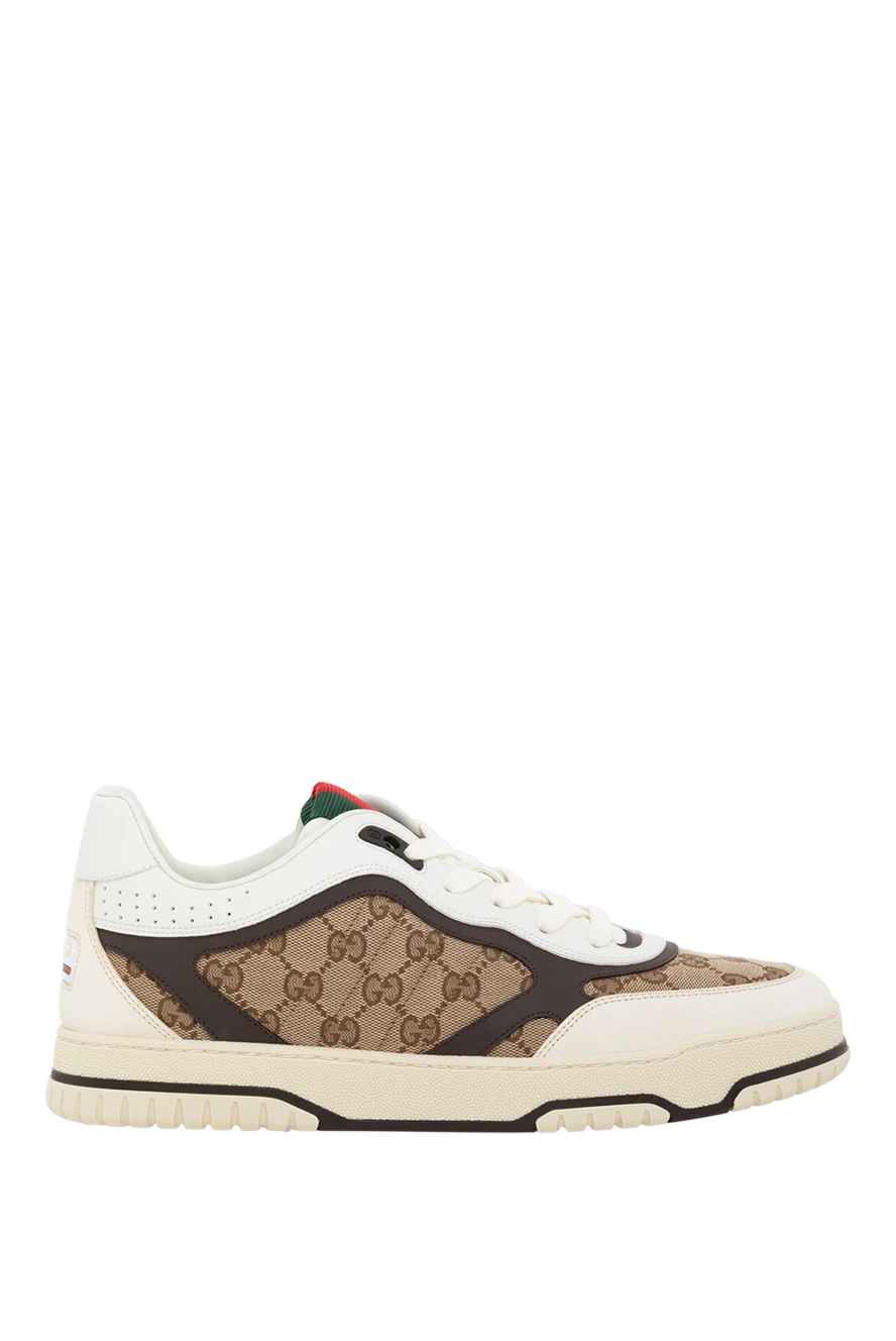 Gucci men's gucci re-web sneakers beige leather 185553 - photo 1
