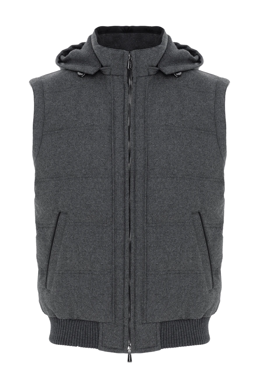 Enrico Mandelli cashmere dark grey vest with zip hood 185579 - photo 1