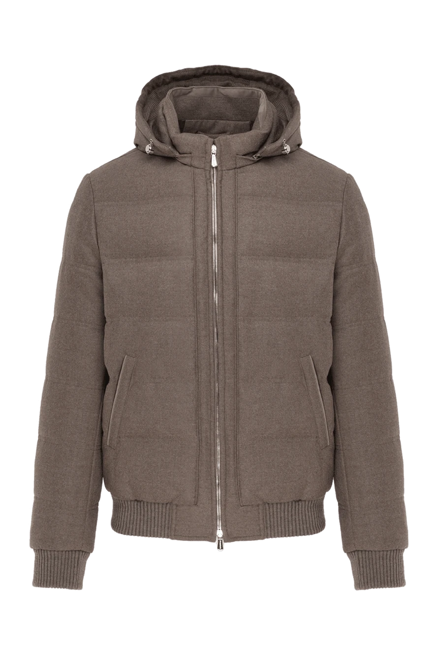 Enrico Mandelli капюшоны бар ерлер қоңыр түсті кашемир күртешесі 185585 - фото 1