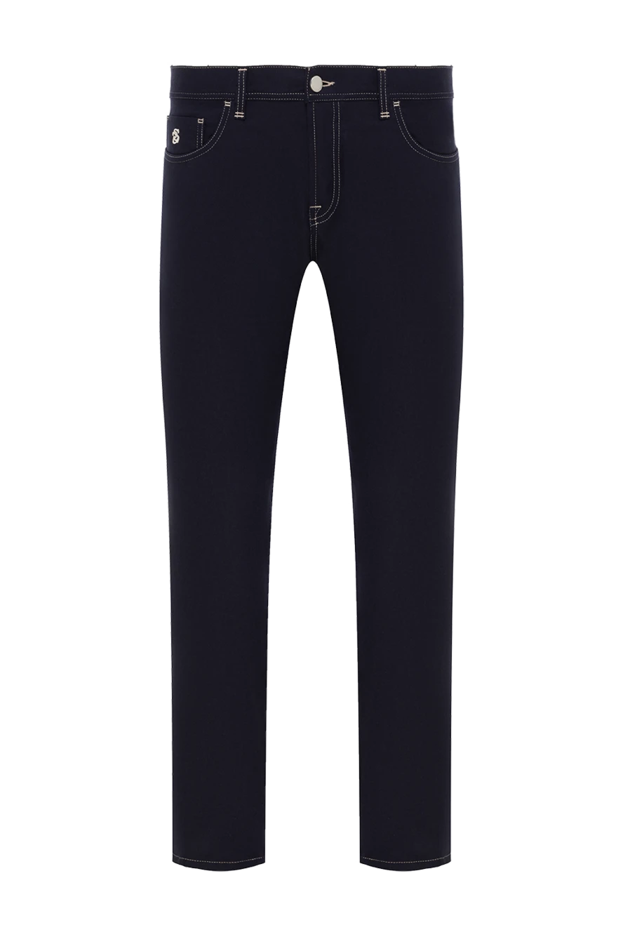 Scissor Scriptor джинсы синие мужские из шерсти и кашемира 185589 - фото 1