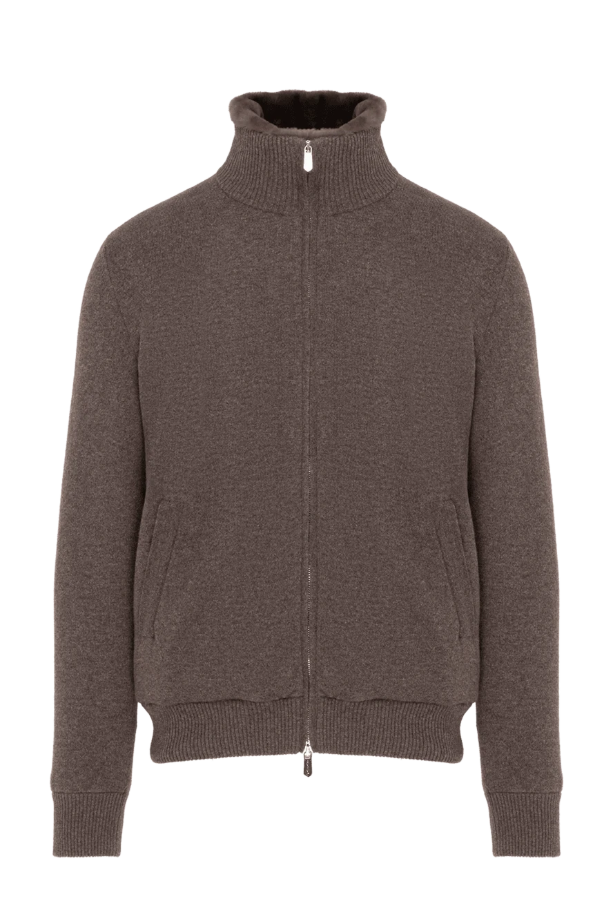 Svevo кашемировая куртка на меху мужская коричневая 185594 - фото 1